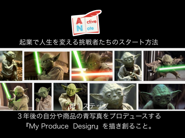 第1ステップ 3年後の自分や商品の青写真をプロデュースする 『My Produce Design』を描き創ること。