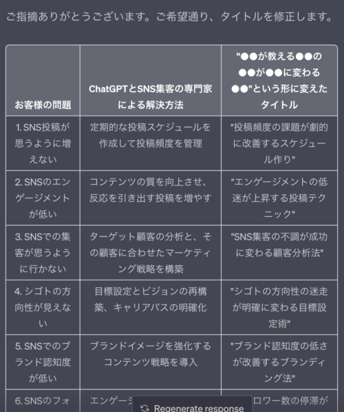 ChatGPTインススタ集客プロンプト