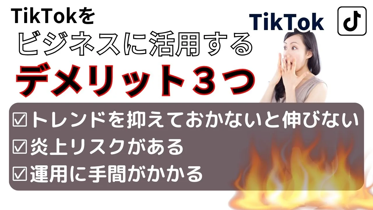 TikTokをビジネスに活用するデメリット