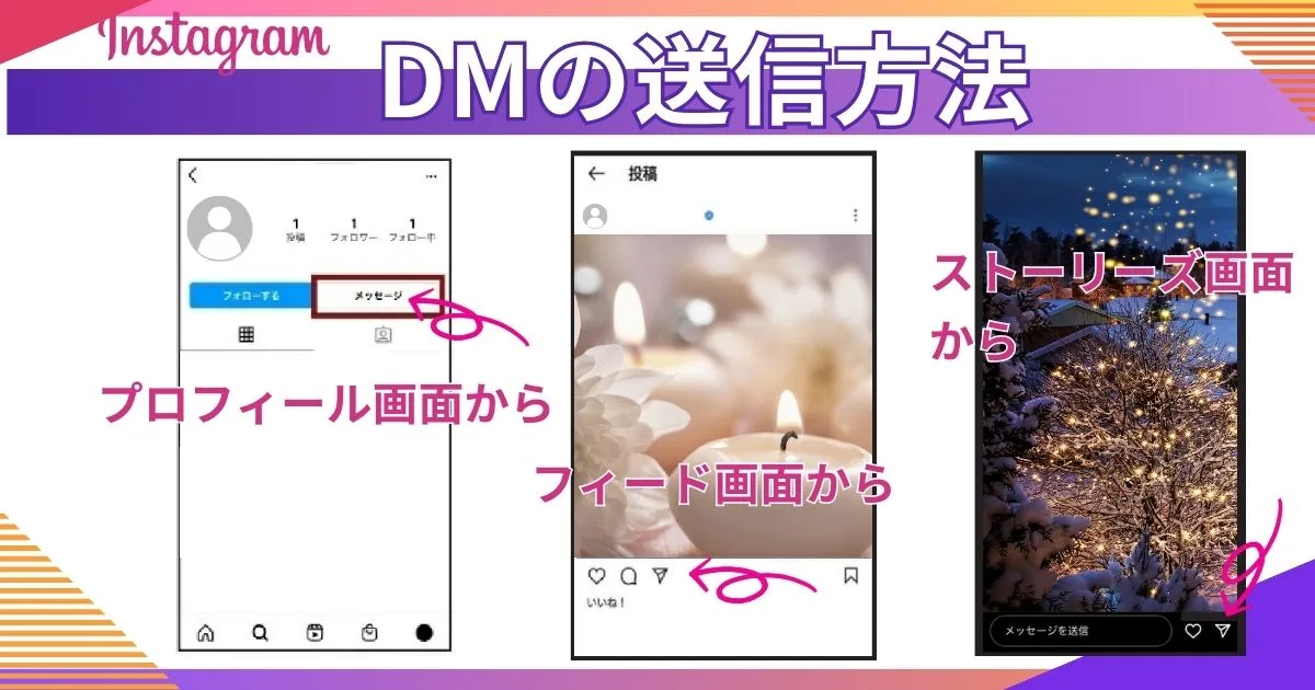 Instagram DMの送信方法 