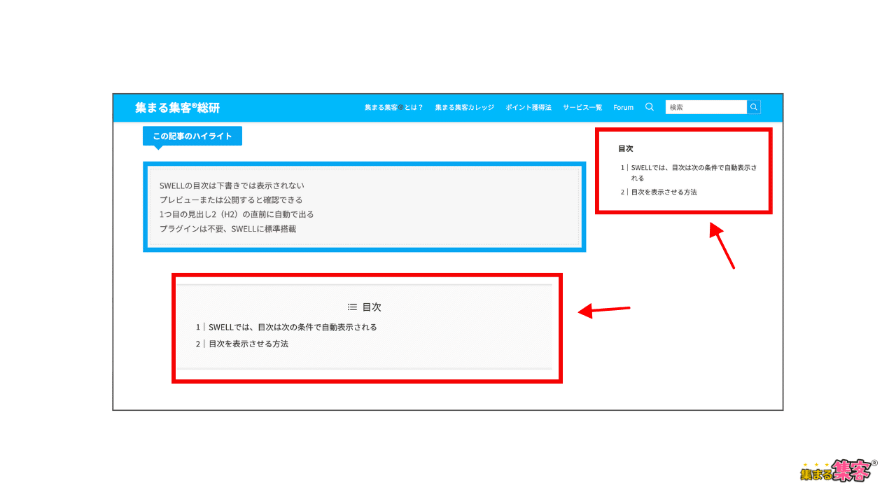 Q目次が出ません：記事を書いたけれど、みんなのように目次がでてきません4