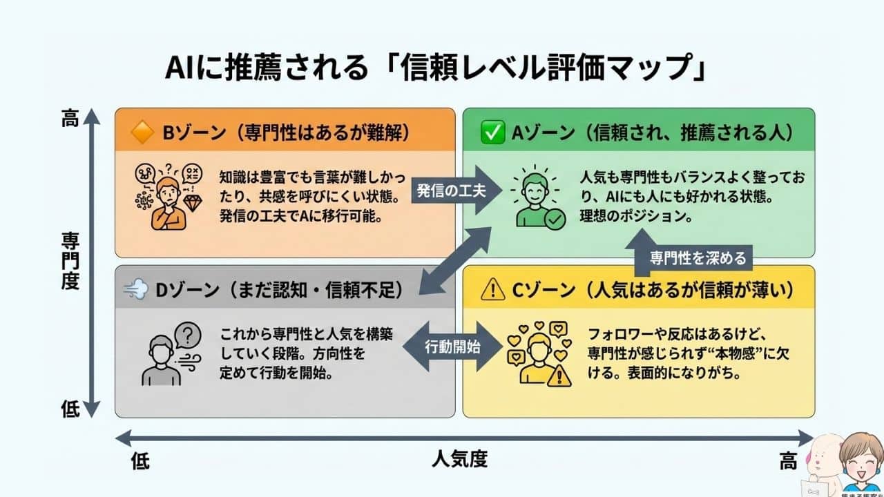 AIに推薦される信頼評価マップ