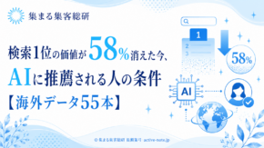 検索1位の価値が58%消えた今、AIに推薦される人の条件【海外データ55本】アイキャッチ © 集まる集客総研