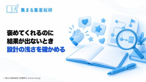 まわりは褒めてくれるのに結果が出ないとき、集客の設計の浅さを確かめる｜集まる集客総研 長瀬葉弓