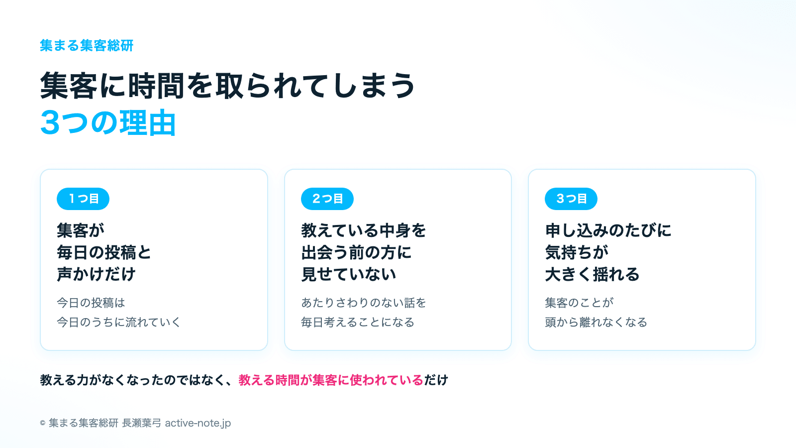 集客に時間を取られてしまう3つの理由